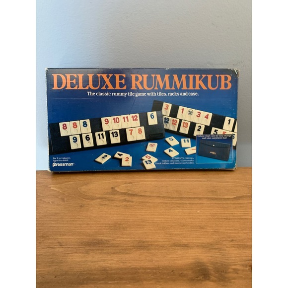 DELUXE Pressman Rummikub Vintage Classic Tile Game 1990 Vinyl Travel Case - Picture 2 of 11